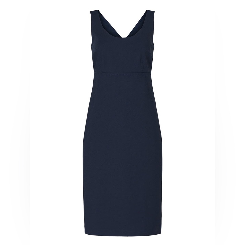 Club Monaco Button Back Vent Dress, Navy, Sz 4 MSRP $229